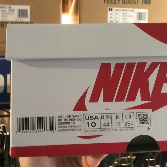 Air Jordan by Nike 1 Retro High OG Heritage White Red Black SZ. 10 - Picture 10 of 13